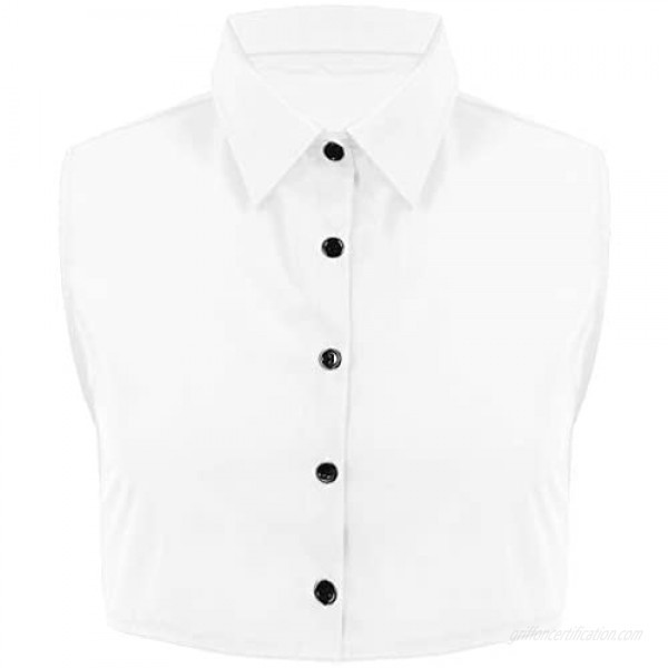 Agoky Mens Fashion Fake Collar Detachable Dickey Collar Solid Color Decorative Half Shirts