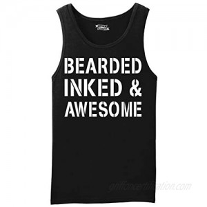 Comical Shirt Men's Bearded Inked & Awesome Cute Tatoo Lover Valentine's Tank Top