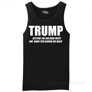 Comical Shirt Men's Trump Doing The Job Hand Behind Back Tank Top