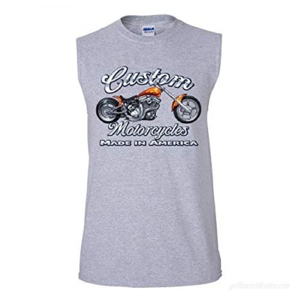 Custom Motorcycles Muscle Shirt Biker Chopper American Tradition USA Sleeveless