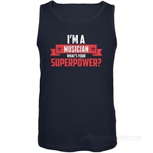I'm A Musician What's Your Superpower Navy Adult Tank Top
