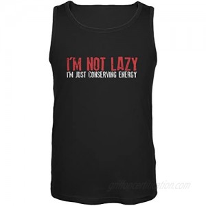 I'm Not Lazy I'm Conserving Energy Black Adult Tank Top