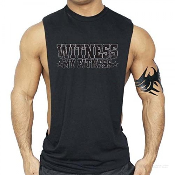 Interstate Apparel Inc Witness My Fitness T-Shirt Bodybuilding Tank Top Black XS-3XL