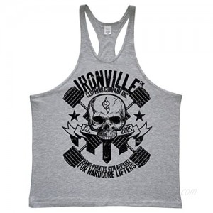Ironville Heavy Iron Dumbbell Skull Bodybuilding Stringer Tank Top