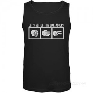 Let's Settle This Like Adults Rock Paper Scissor Black Adult Tank Top
