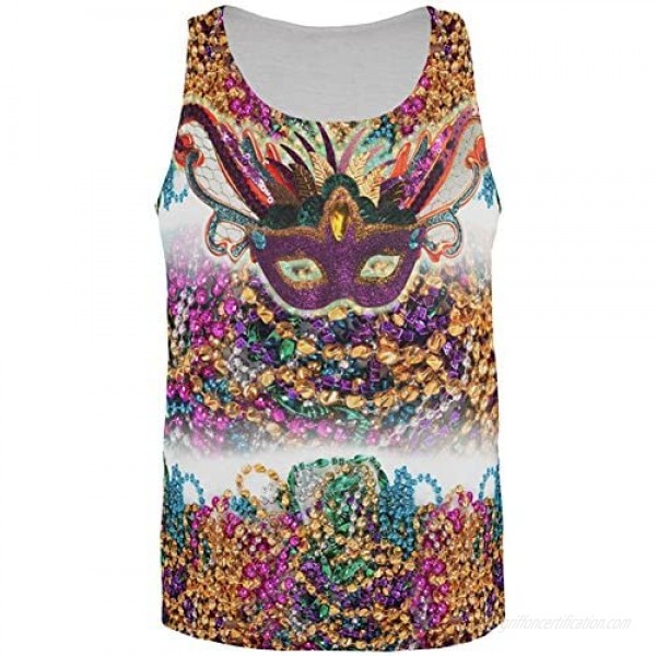 Mardi Gras Trippy Mask Beads All Over Mens Tank Top