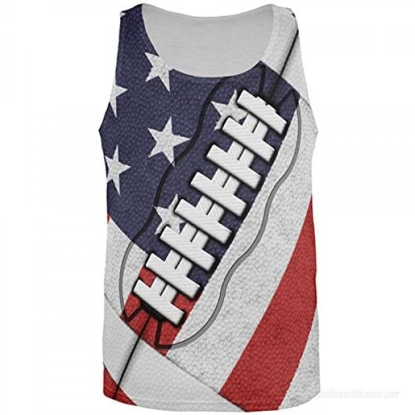 Old Glory 4th of July American Flag Patriot Football All Over Mens Tank Top