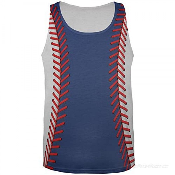 Old Glory Baseball League Blue and White All Over Mens Tank Top