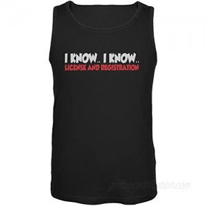 Old Glory Funny I Know I Know License & Registration Black Adult Tank Top