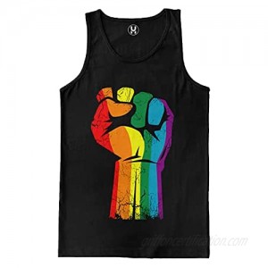 Rainbow Raised Fist - LGBTQ Strong Pride Men's Tank Top