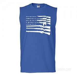 Tee Hunt American Flag Muscle Shirt 2nd Amendment Gun Rights Homeland AR15