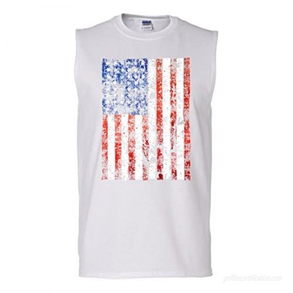 Tee Hunt Distressed US Flag Muscle Shirt American Flag