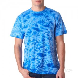 Adult one-color hand-dyed crystal tie-dyed tee.