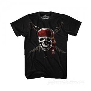 Disney Pirates of The Caribbean Chrome Skully T Shirt Black