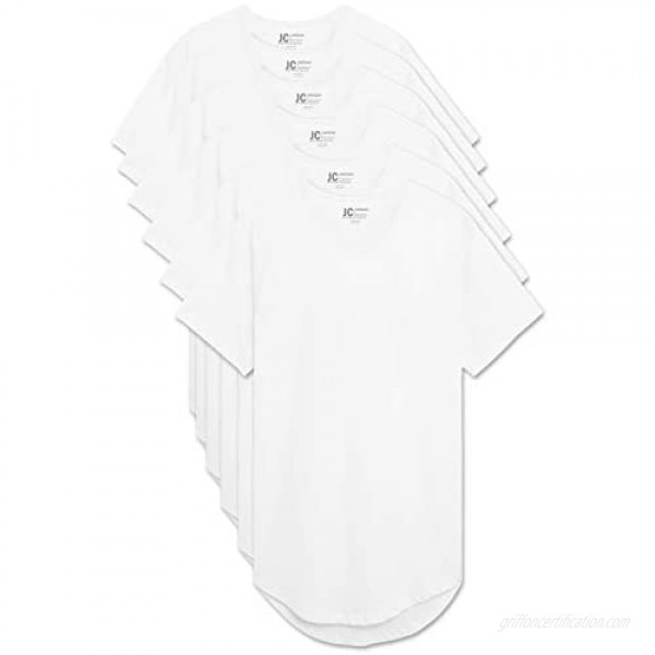 Drop Cut Curved Hem Shirt Scallop Extra Long Longline T-Shirt Multi Pack