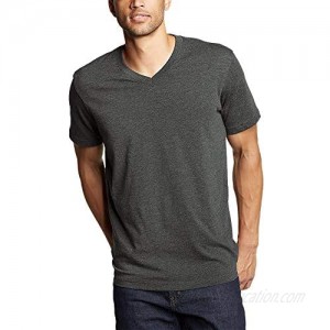 Eddie Bauer Men's Legend Wash Pro Short-Sleeve V-Neck T-Shirt  Dk Charcoal HTR T