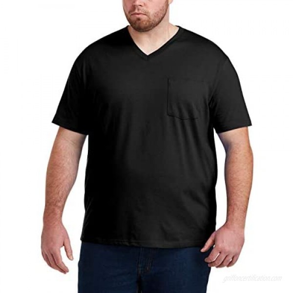 Essentials Men's Big & Tall 2-Pack Short-Sleeve V-Neck T-Shirts Fit by DXL