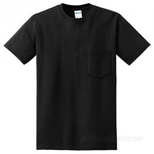 Gildan DryBlend 50 Cotton/50 DryBlend Poly Pocket T-Shirt Black XL (Pack of 6)