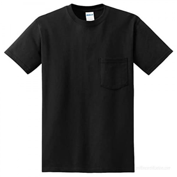 Gildan DryBlend 50 Cotton/50 DryBlend Poly Pocket T-Shirt Black XL (Pack of 6)
