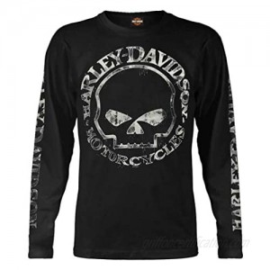 Harley-Davidson Men's Shirt  Hand Made Willie G Skull Long Sleeve 30294032