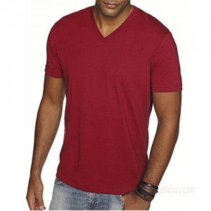 Next Level Men's Premium Sueded Soft V-Neck T-Shirt  Cardinal  Large