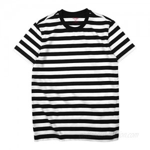 Zengjo Mens Striped Shirt Short Sleeve T-Shirts
