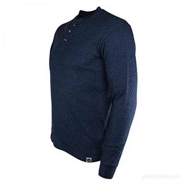 Buffalo Outdoors Long Sleeve 3 Button Textured Henley Shirt Long Sleeve