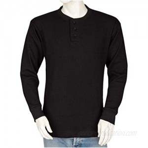 Styllion Men's Henley Thermal Shirts - Big and Tall - Heavy Weight THLS