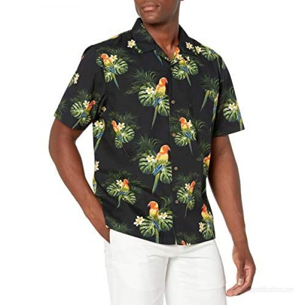Brand - 28 Palms Men's Relaxed-Fit 100% Cotton Tropical Hawaiian Shirt