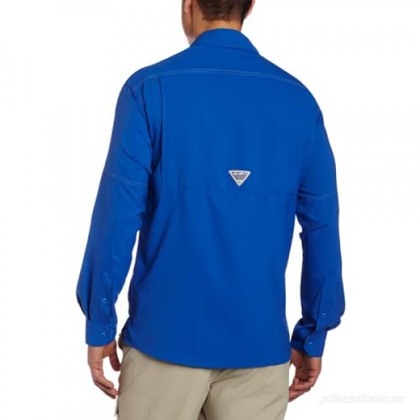 Columbia Men's Low Drag Offshore Long Sleeve Shirt UPF 40 Protection Moisture Wicking Fabric Vivid Blue Medium