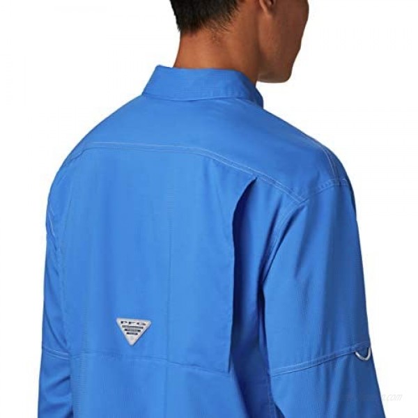 Columbia Men's Low Drag Offshore Long Sleeve Shirt UPF 40 Protection Moisture Wicking Fabric Vivid Blue Medium