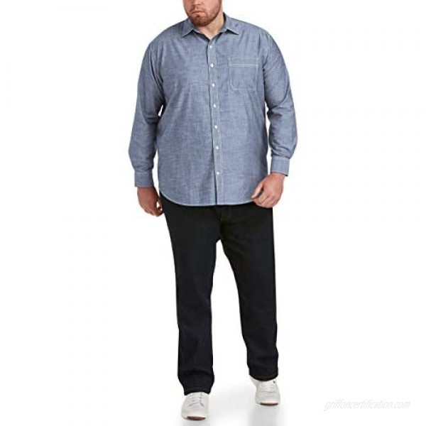 Essentials Men's Big & Tall Long-Sleeve Chambray Shirt fit by DXL