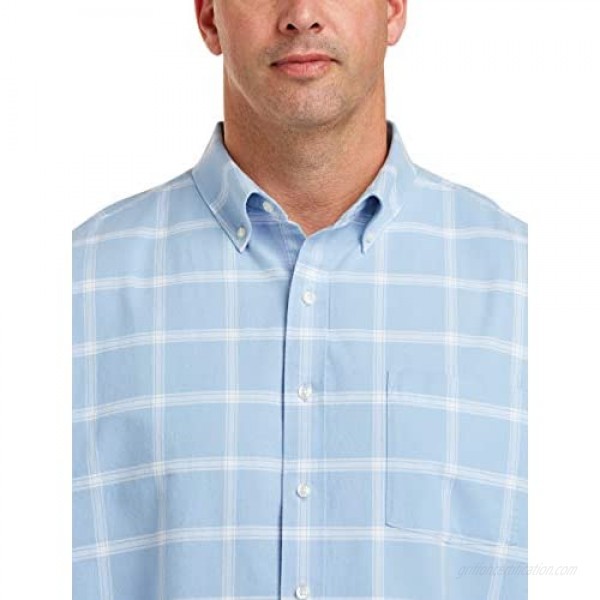 Essentials Men's Big & Tall Long-Sleeve Windowpane Pocket Shirt fit by DXL