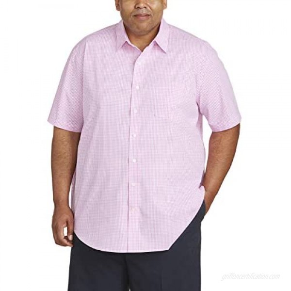 Essentials Men's Big & Tall Short-Sleeve Gingham Shirt fit by DXL