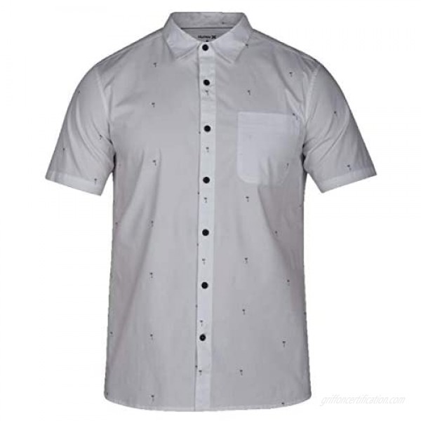 Hurley Men's Palms Woven Top Short Sleeve Button Down Shirt
