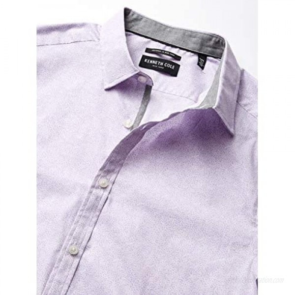 Kenneth Cole New York Men's Short Sleeve Printed Button Down Shirt