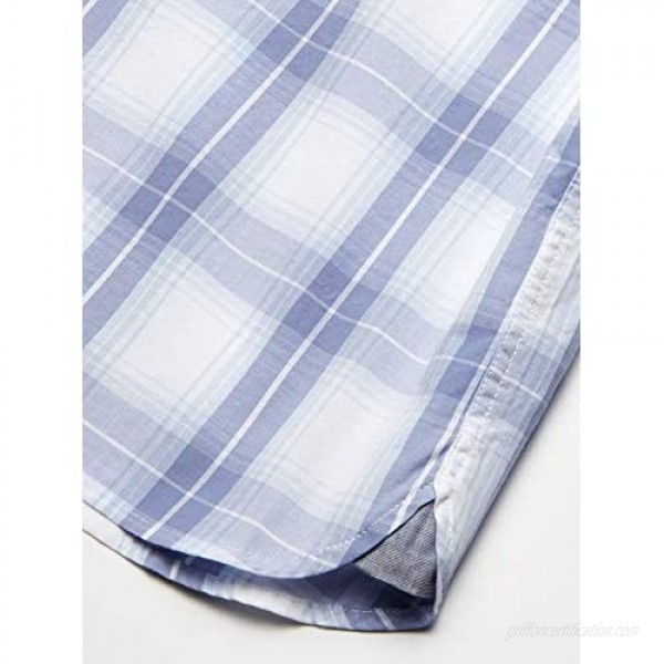 Lacoste Men's Short Sleeve Slim Fit Plaid Woven Shirt