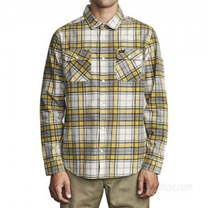 RVCA Men's Panhandle Long Sleeve Woven Button Front Flannel Shirt