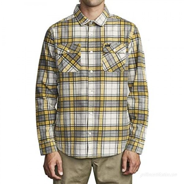 RVCA Men's Panhandle Long Sleeve Woven Button Front Flannel Shirt
