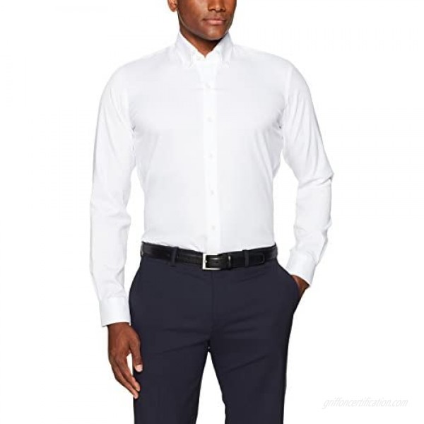 Buttoned Down Men's Slim Fit Button Collar Solid Dress Shirt