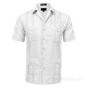 Allsense Men's Short Sleeve Cuban Guayabera Shirts
