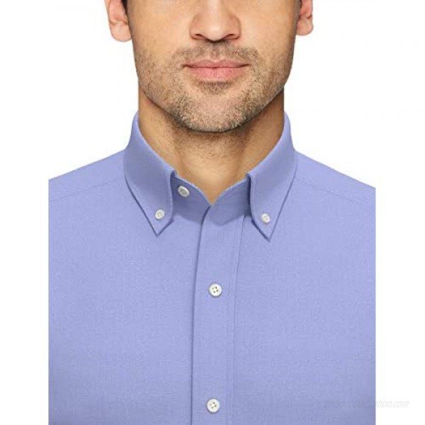 Brand - Buttoned Down Men's Tailored-Fit Button Collar Pinpoint Non-Iron Dress Shirt Blue 15 Neck 33 Sleeve