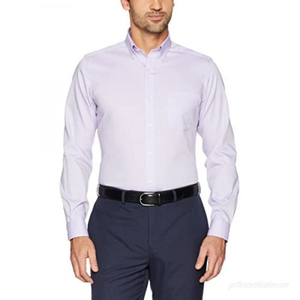 Brand - Buttoned Down Men's Tailored-Fit Button Collar Pinpoint Non-Iron Dress Shirt Purple 20 Neck 36 Sleeve (Big and Tall)