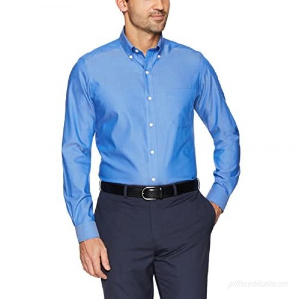 Brand - Buttoned Down Men's Tailored-Fit Button Collar Pinpoint Non-Iron Dress Shirt French Blue 18.5 Neck 36 Sleeve (Big and Tall)