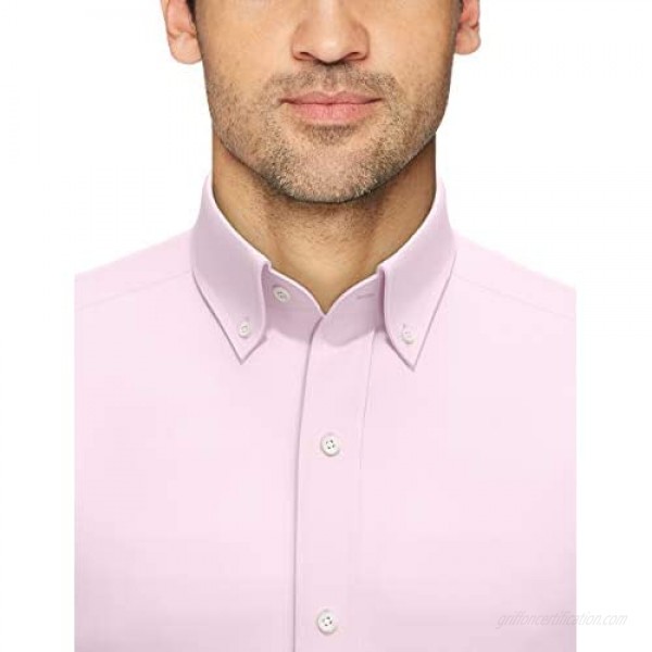 Brand - Buttoned Down Men's Tailored-Fit Button Collar Pinpoint Non-Iron Dress Shirt Light Pink 17.5 Neck 38 Sleeve