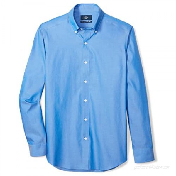 Brand - Buttoned Down Men's Tailored-Fit Button Collar Pinpoint Non-Iron Dress Shirt French Blue 17.5 Neck 33 Sleeve