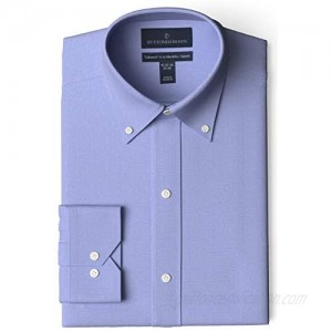  Brand - Buttoned Down Men's Tailored-Fit Button Collar Pinpoint Non-Iron Dress Shirt  Blue  16.5" Neck 36" Sleeve