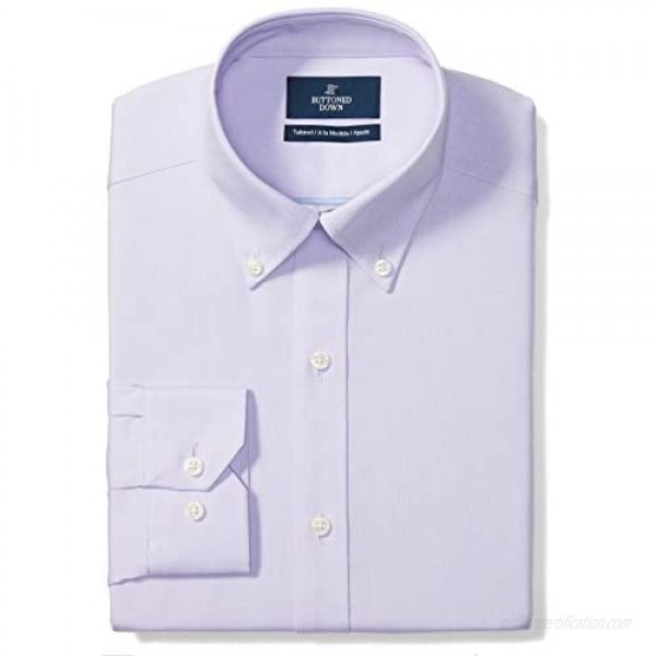 Brand - Buttoned Down Men's Tailored-Fit Button Collar Pinpoint Non-Iron Dress Shirt Purple 16.5 Neck 33 Sleeve