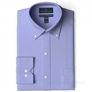  Brand - Buttoned Down Men's Tailored-Fit Button Collar Pinpoint Non-Iron Dress Shirt  Blue  15.5" Neck 37" Sleeve