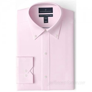  Brand - Buttoned Down Men's Tailored-Fit Button Collar Pinpoint Non-Iron Dress Shirt  Light Pink  14.5" Neck 33" Sleeve